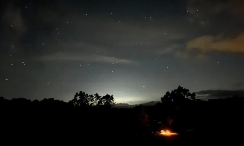 熊本県阿蘇の茶屋の原キャンプ場からの夜景